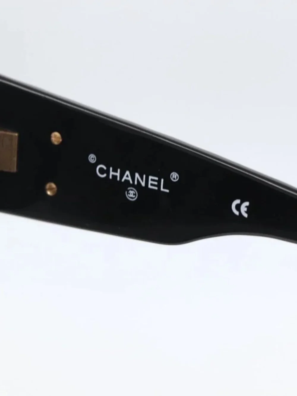 CHANEL Sunglasses plastic Black CC Auth 156144